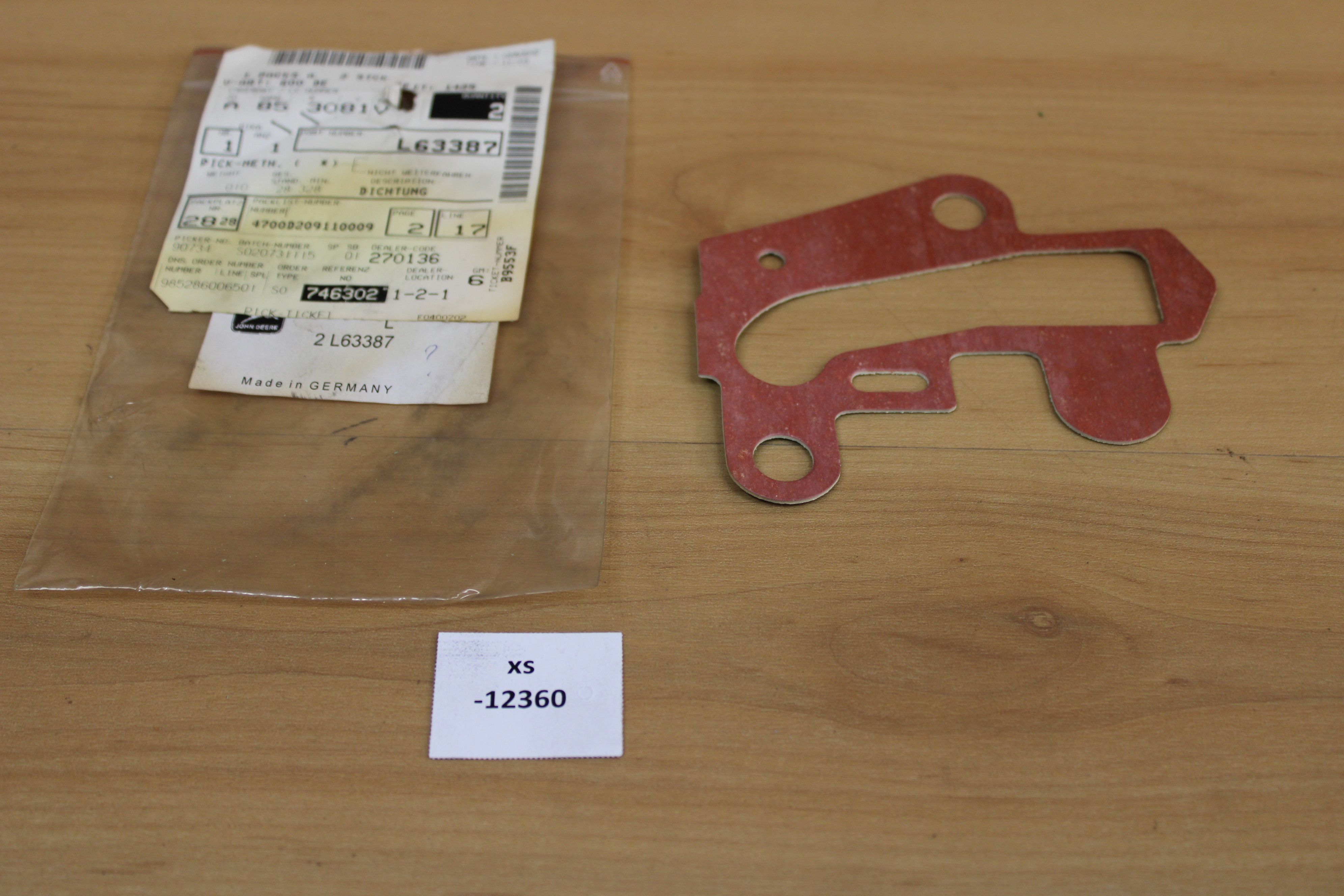 John Deere L63387 Gasket NOS NEU genuine xs12360 | eBay