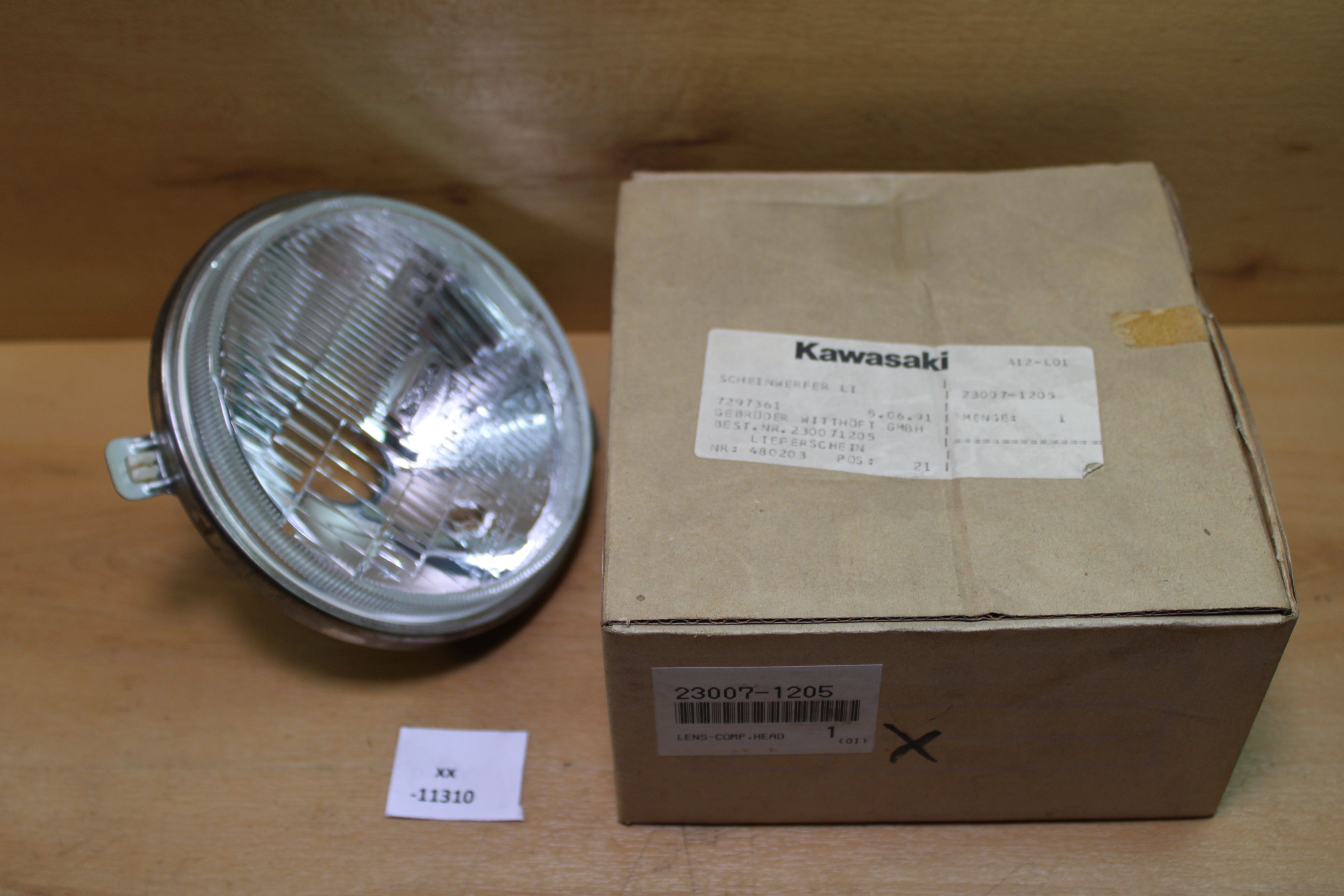 k Kawasaki 23007-1205 Lens-comp, Head Lamp, L NOS NEU genuine