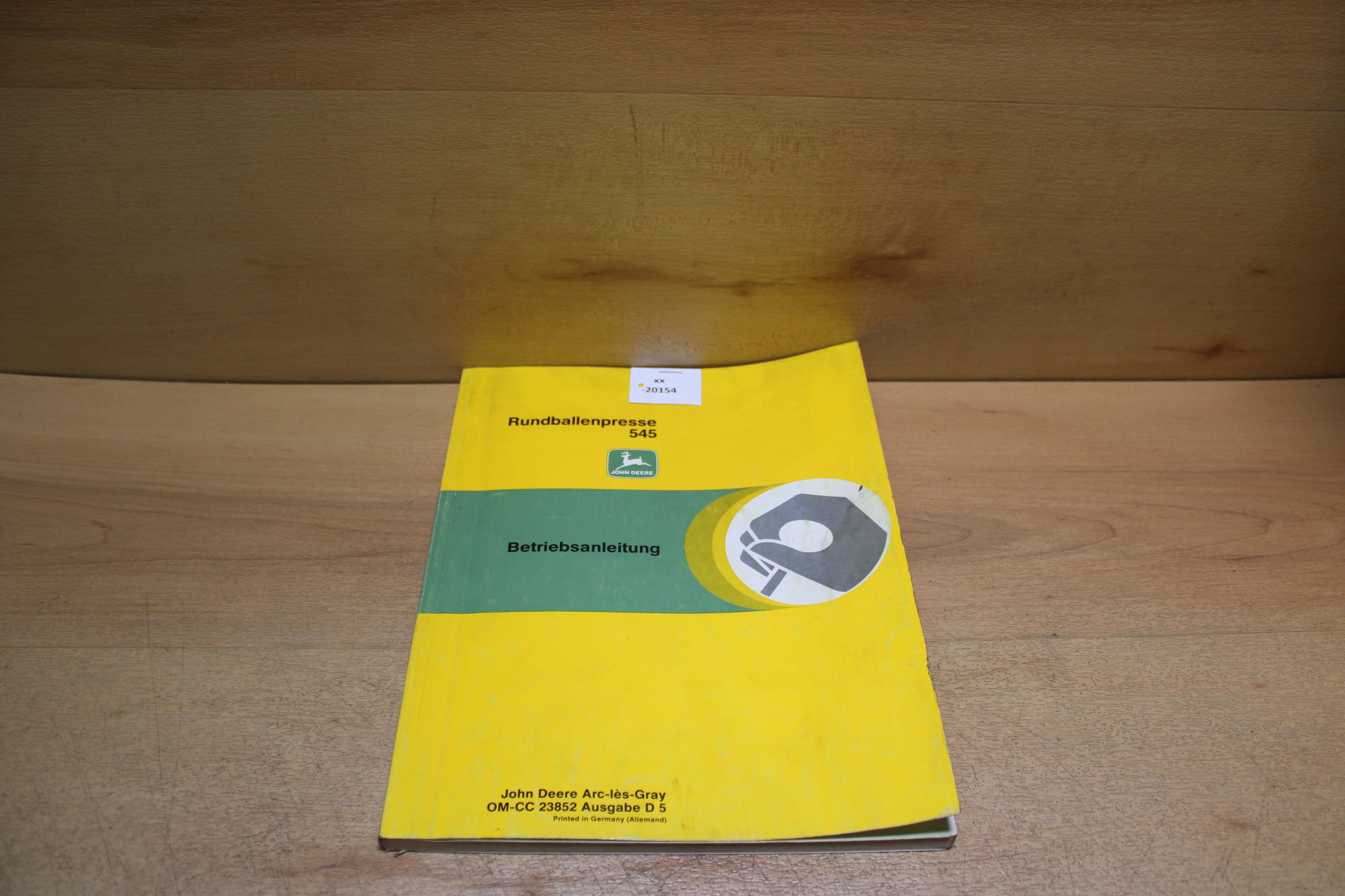 John Deere Rundballenpresse 545 Betriebsanleitung OM-CC 23852 D 5