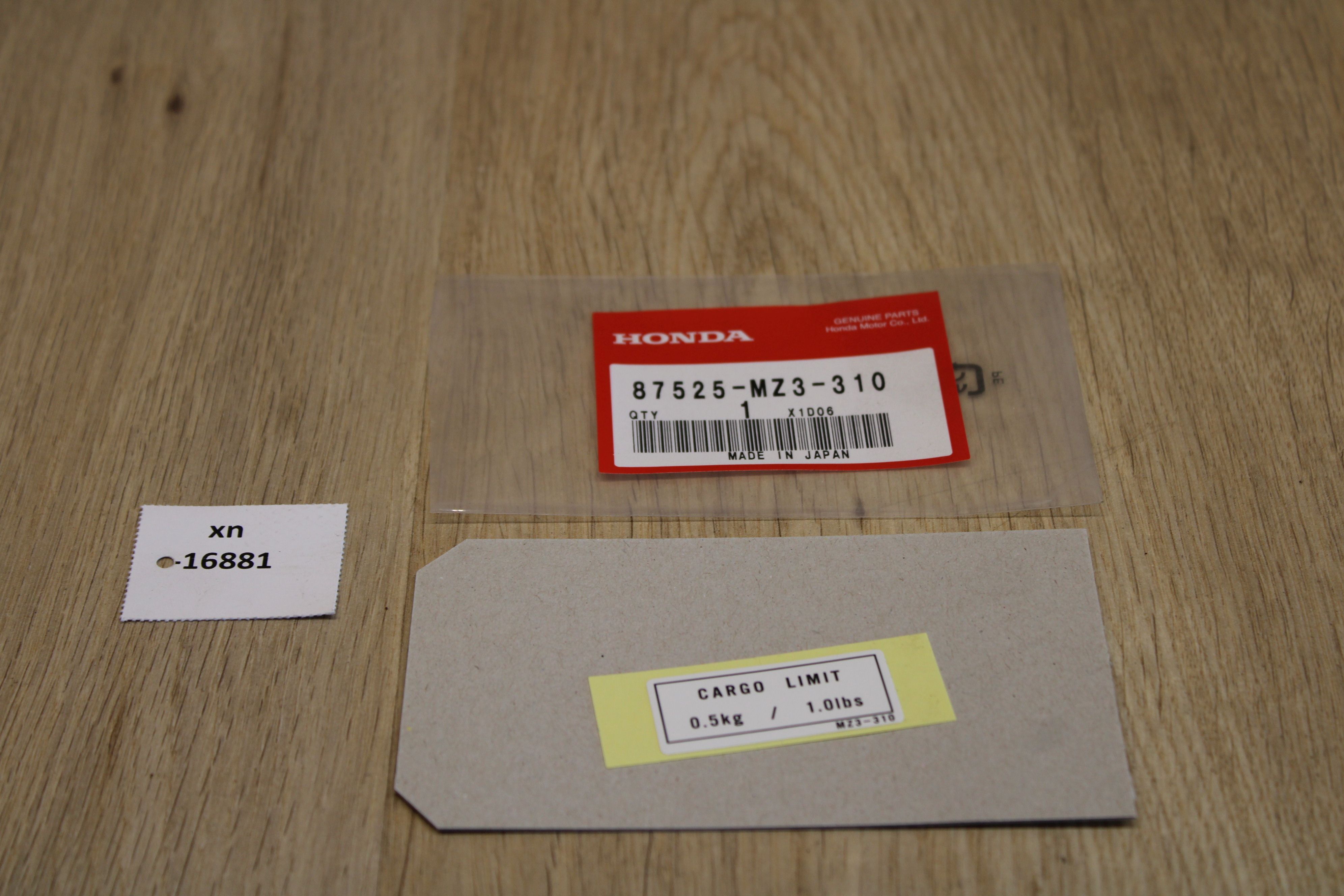 Honda 87525-MZ3-310 Label NOS NEU genuine xn16881 | eBay.de