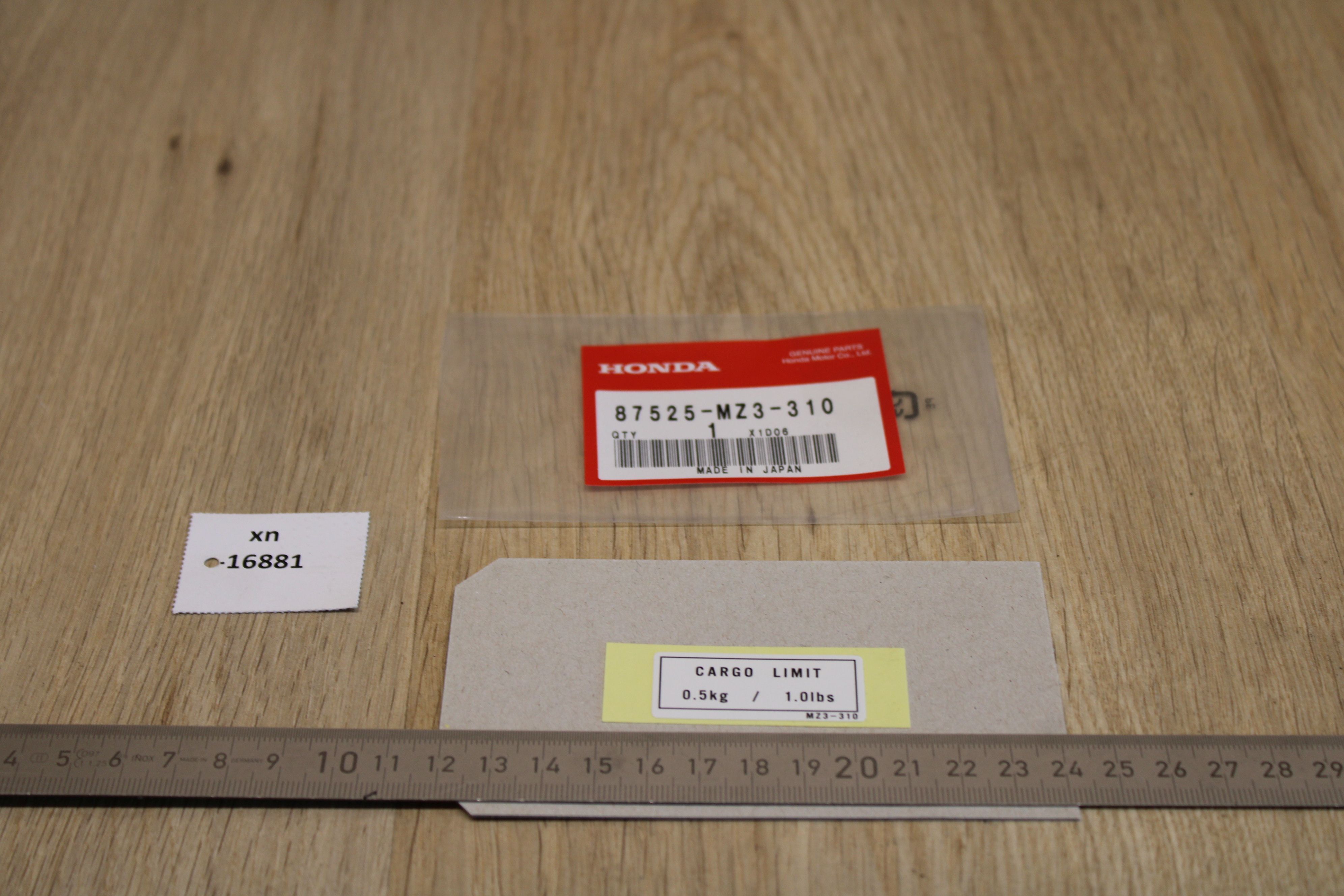 Honda 87525-MZ3-310 Label NOS NEU genuine xn16881 | eBay.de