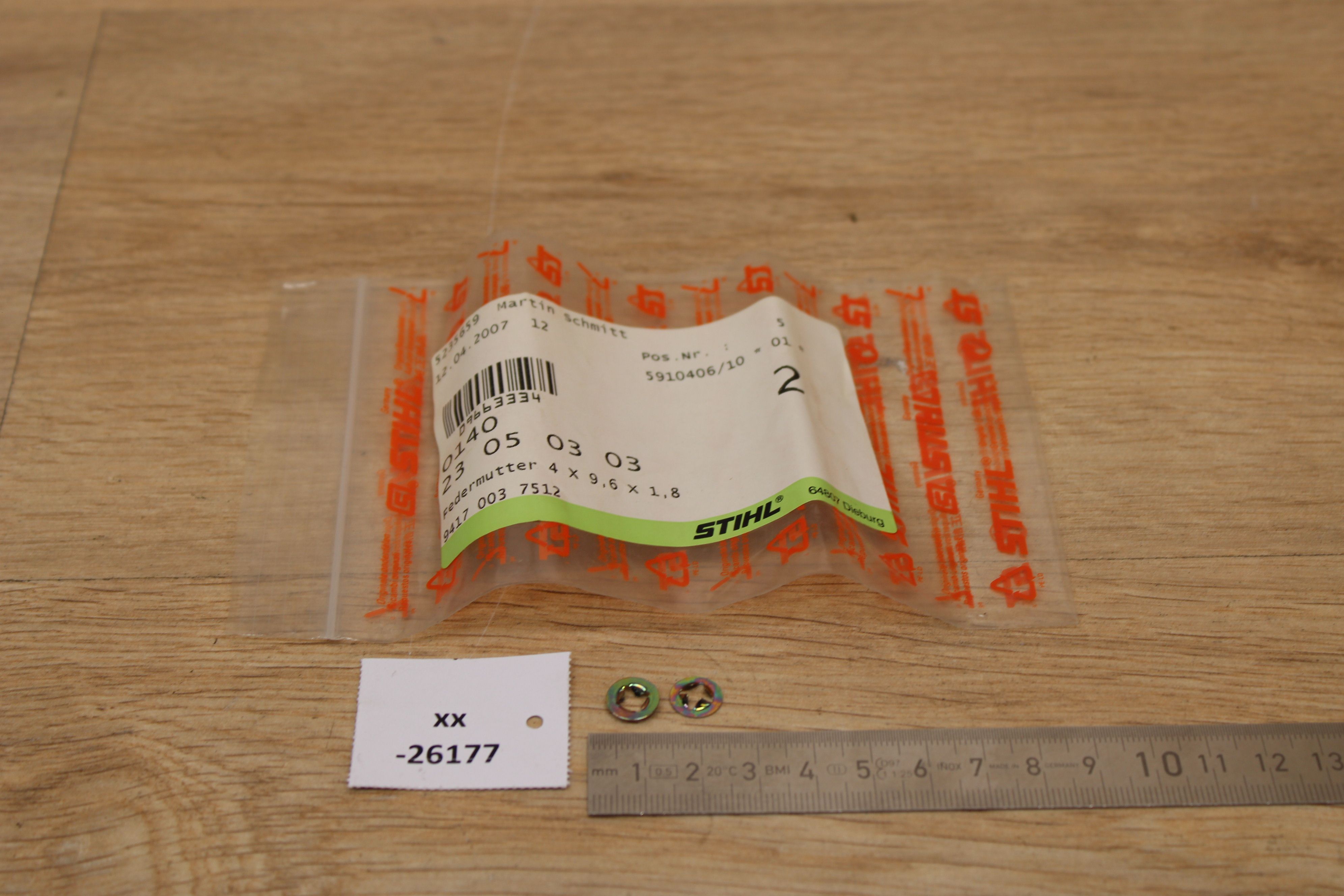 Stihl 94170037512 9417 003 7512 Federmutter 4x9,6x1,8 NOS